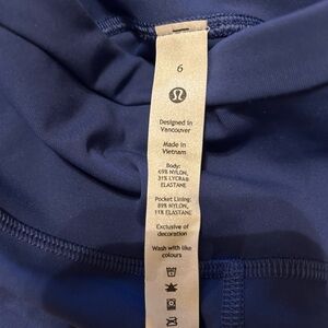 Lululemon bright blue leggings size 6